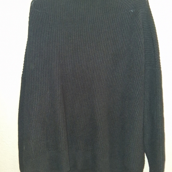 J Crew Cotton Cashmere Ribbed Knit Black V Neck Cardigan M - Picture 7 of 7